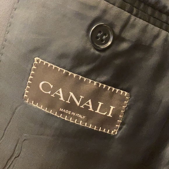 Canali Harry Rosen Navy Blue Windowpane Suit Jacket Size EU 52C US 42S - Picture 9 of 12